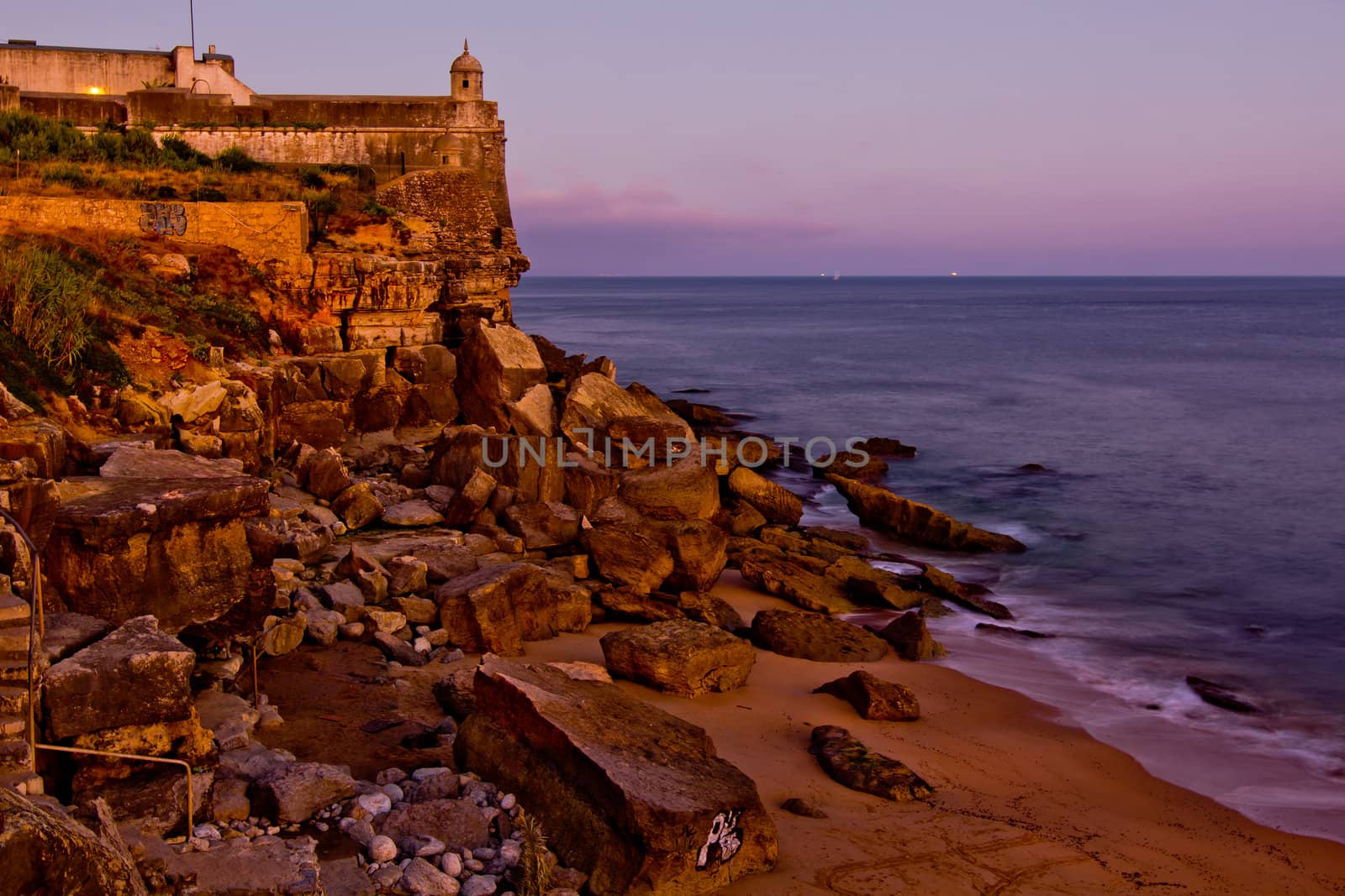 Ancient fortress on the cliff near Estoril, Portugal