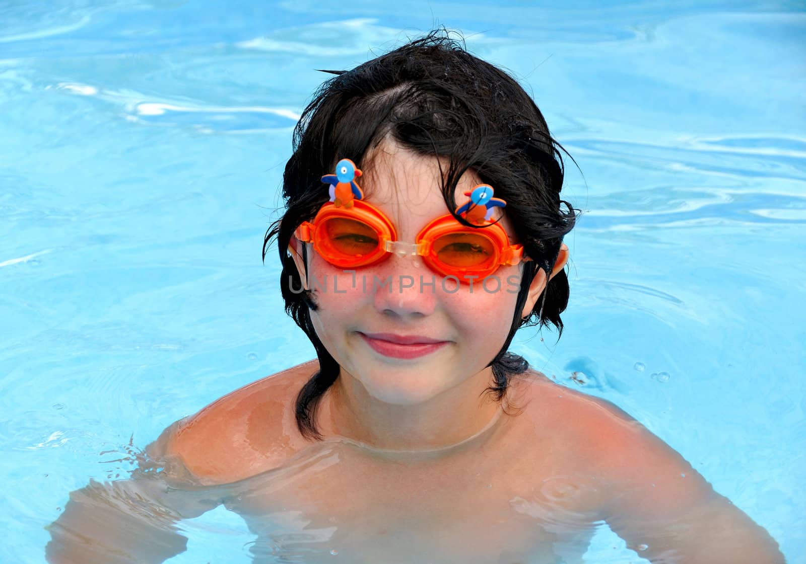 child in the pool