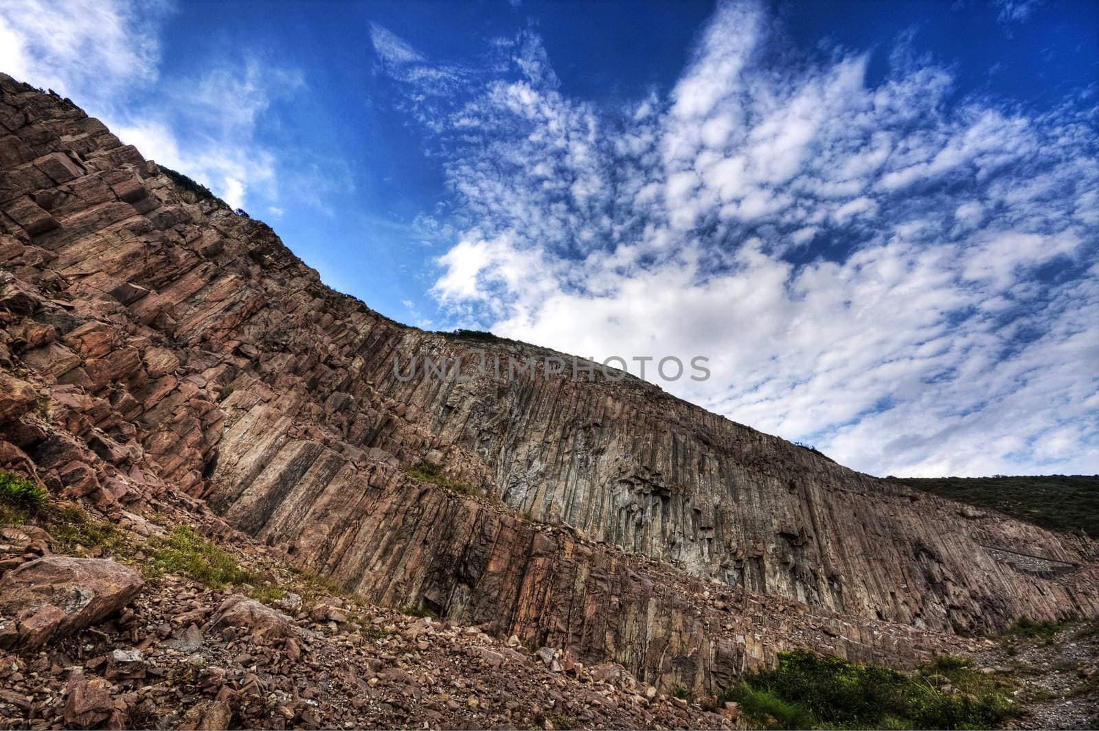 mountain and blue sky close up for background