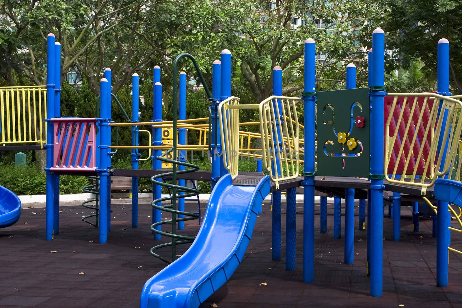 colorful playground and no body in hong kong