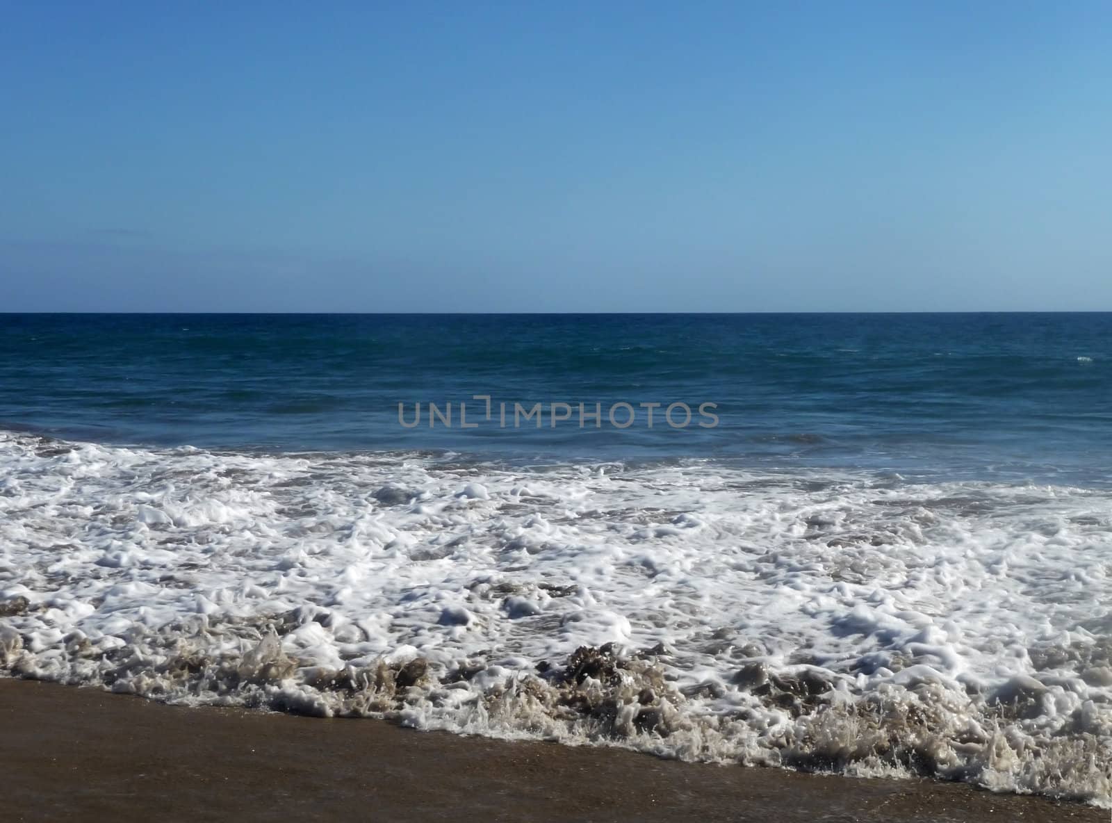 A view of the beach in Maspalomas in Gran Canaria.
