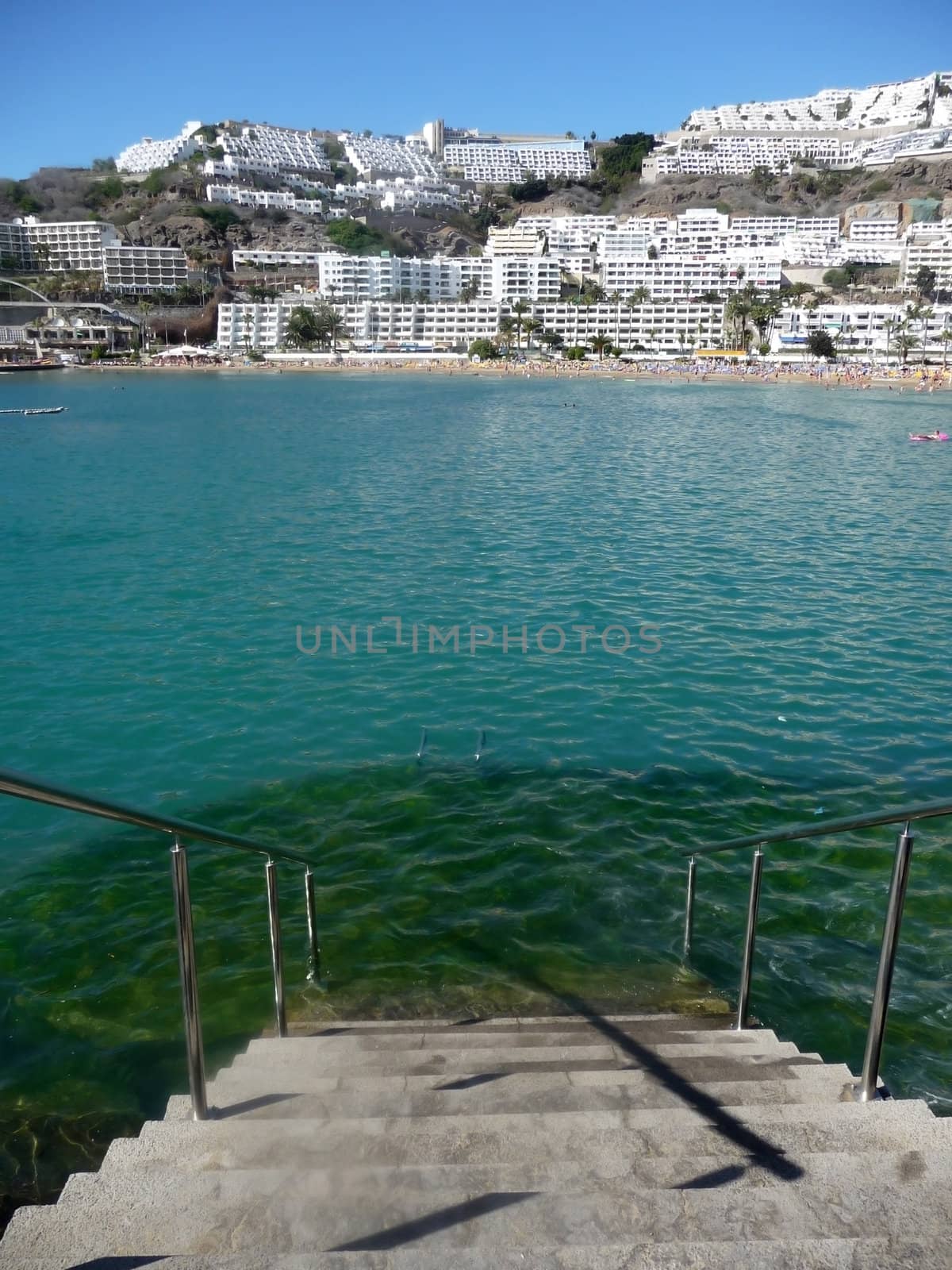 A view of the sea from Puerto Rico in Gran Canaria.
