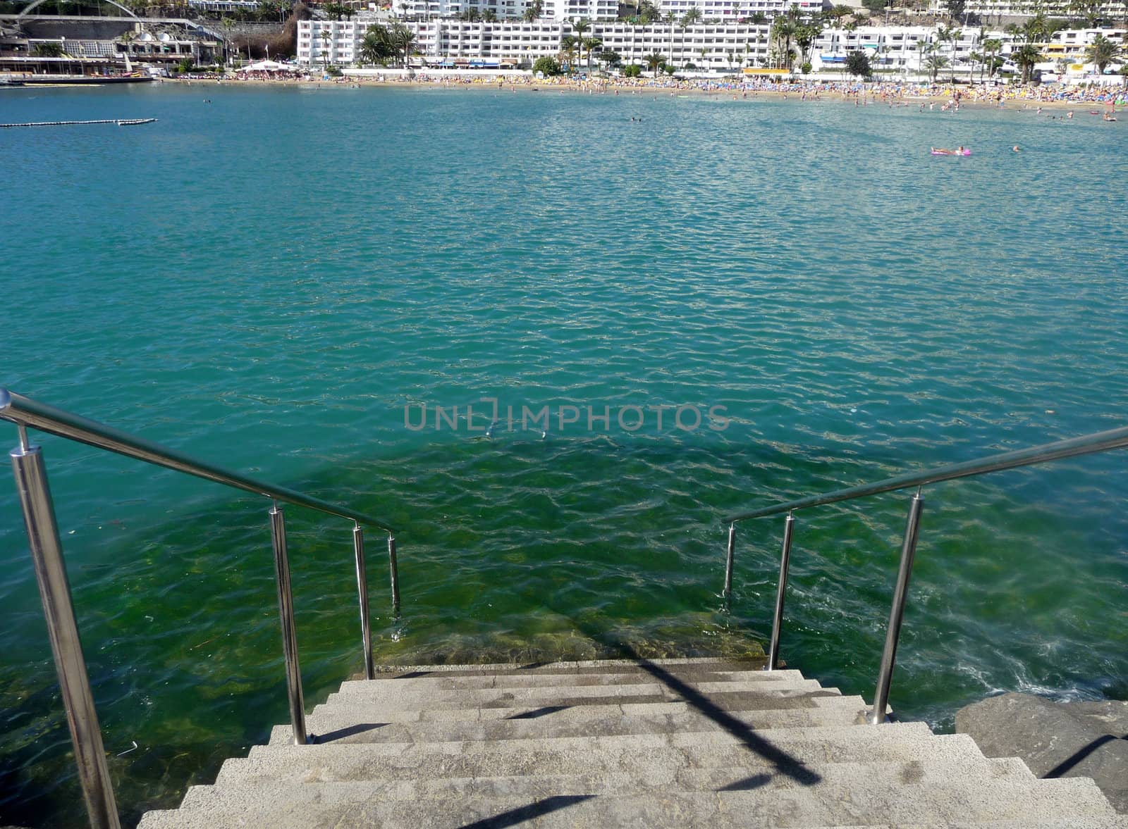 A view of the sea from Puerto Rico in Gran Canaria.