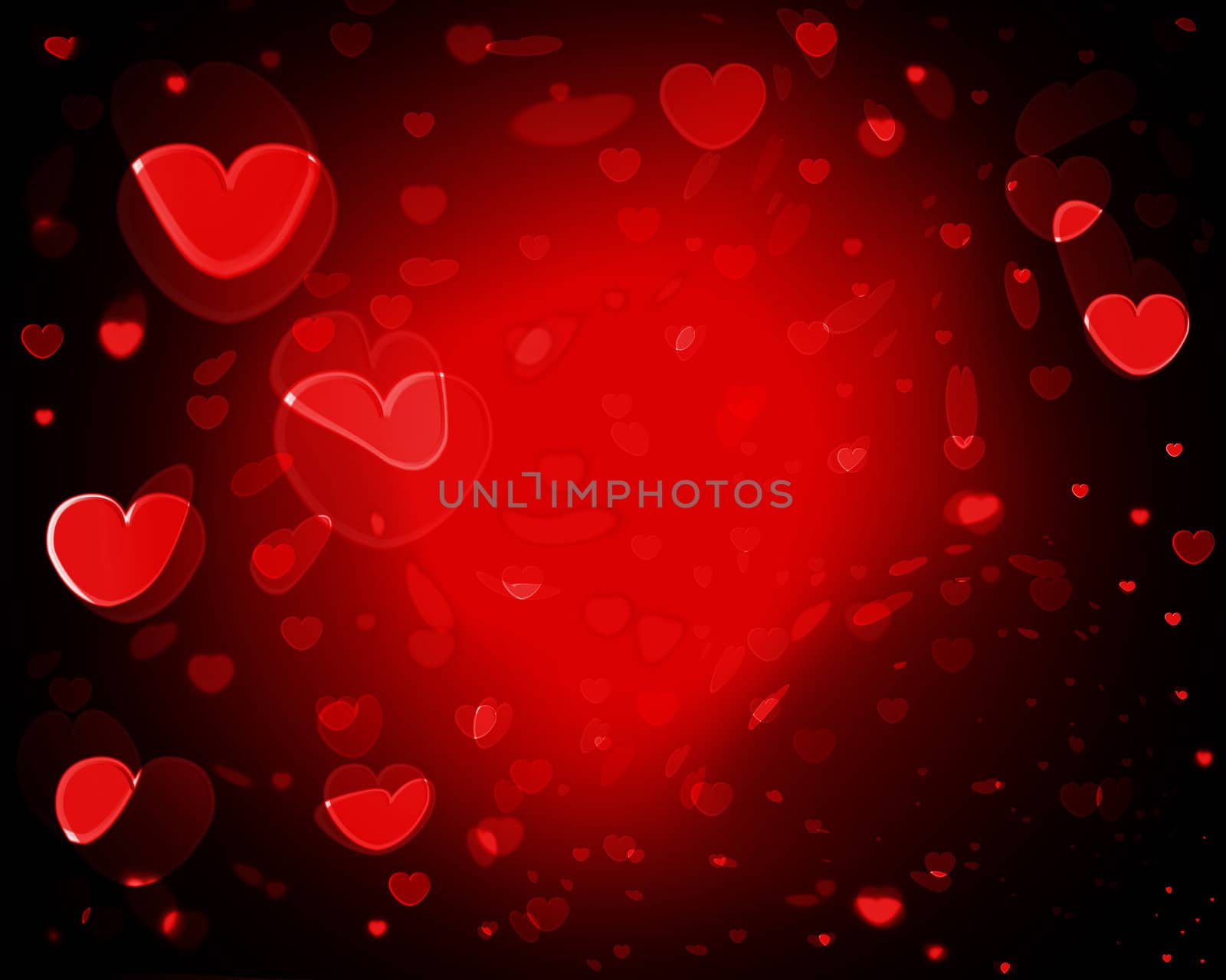 A collection of love hearts for romantic concepts.