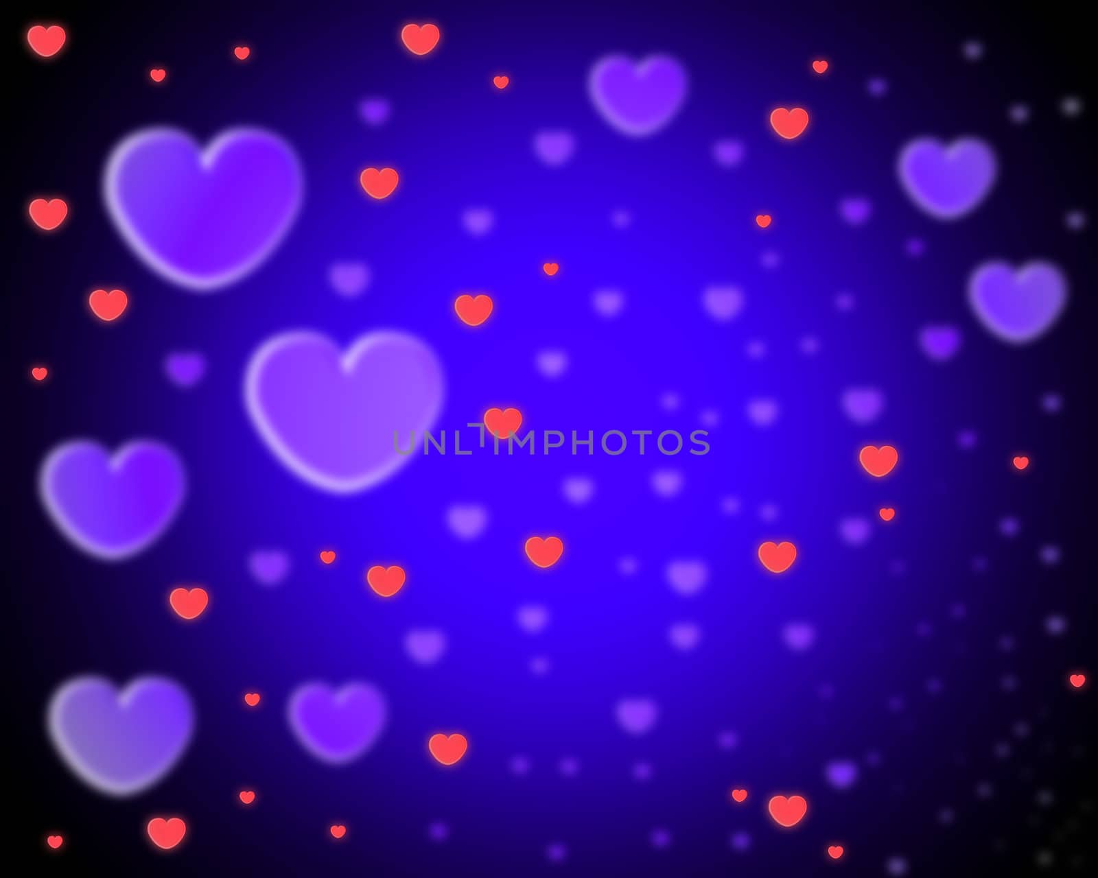 A collection of love hearts for romantic concepts.