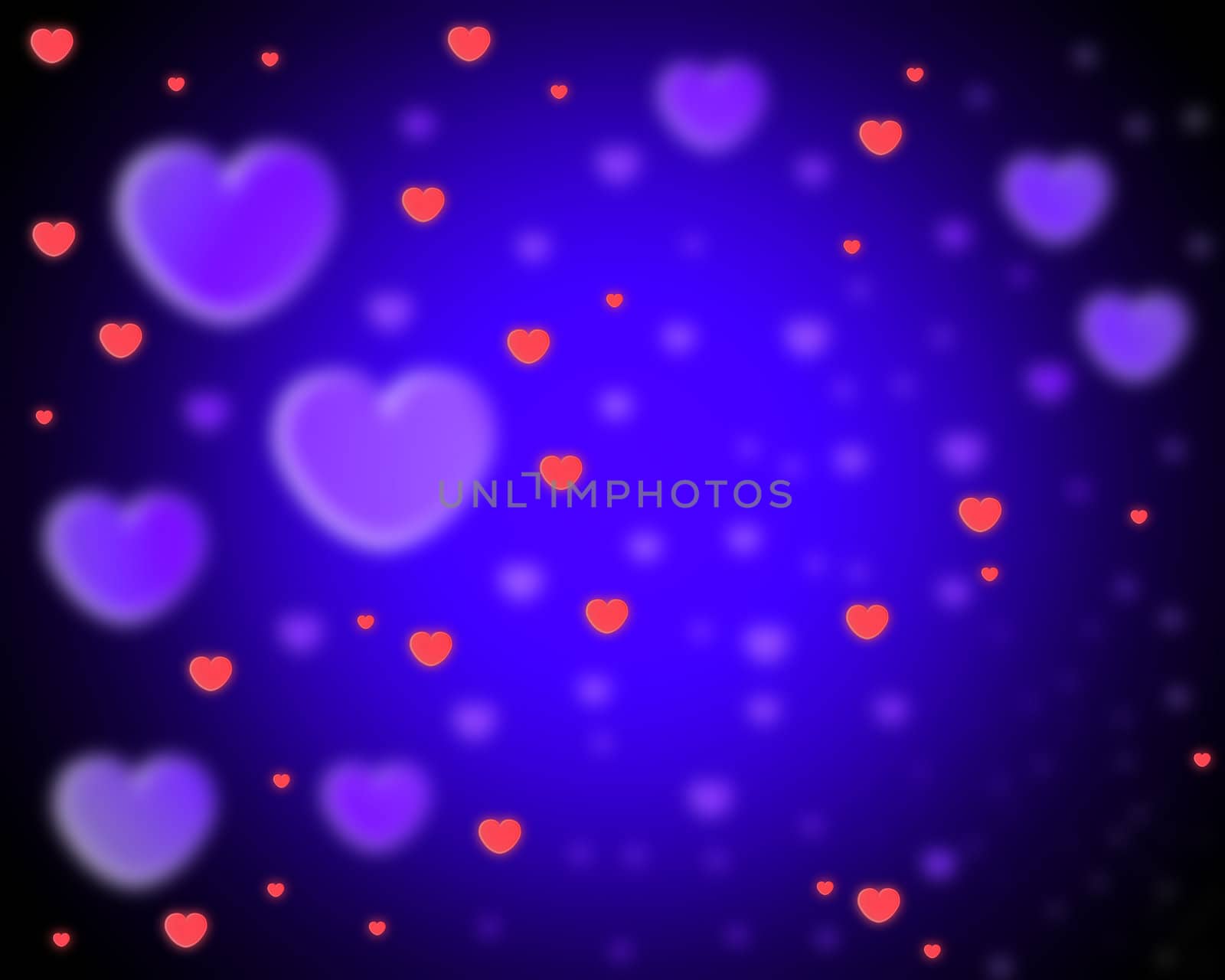 A collection of love hearts for romantic concepts.