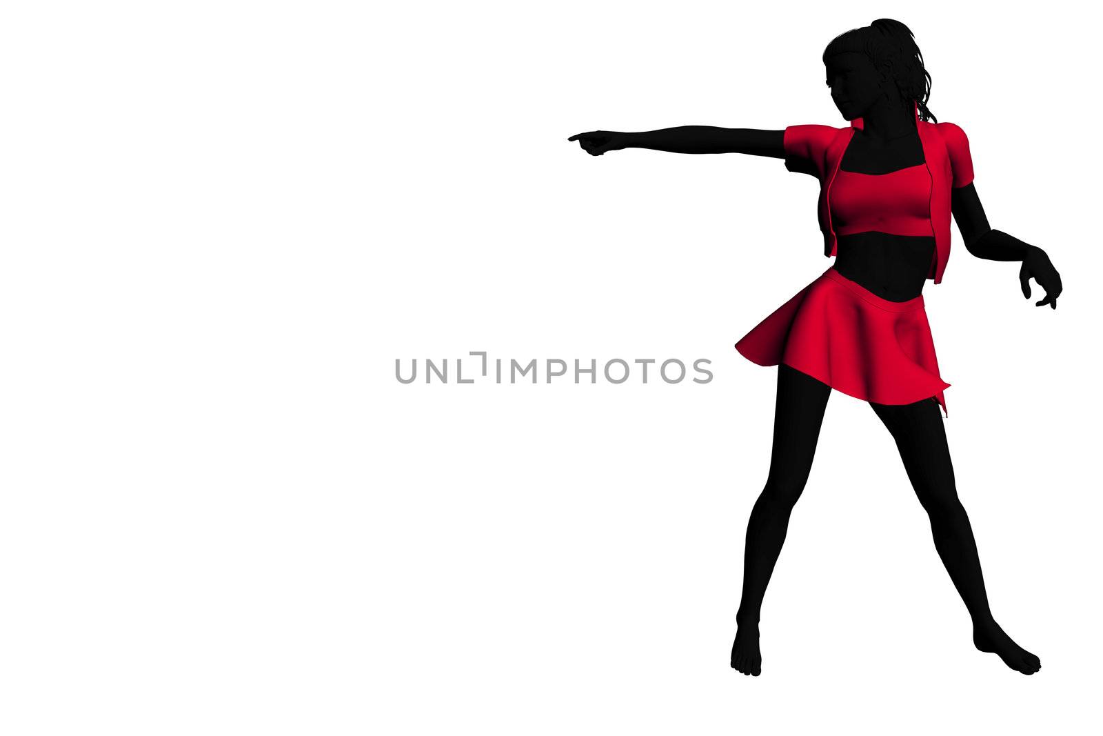 illustration of woman dancing by paddythegolfer