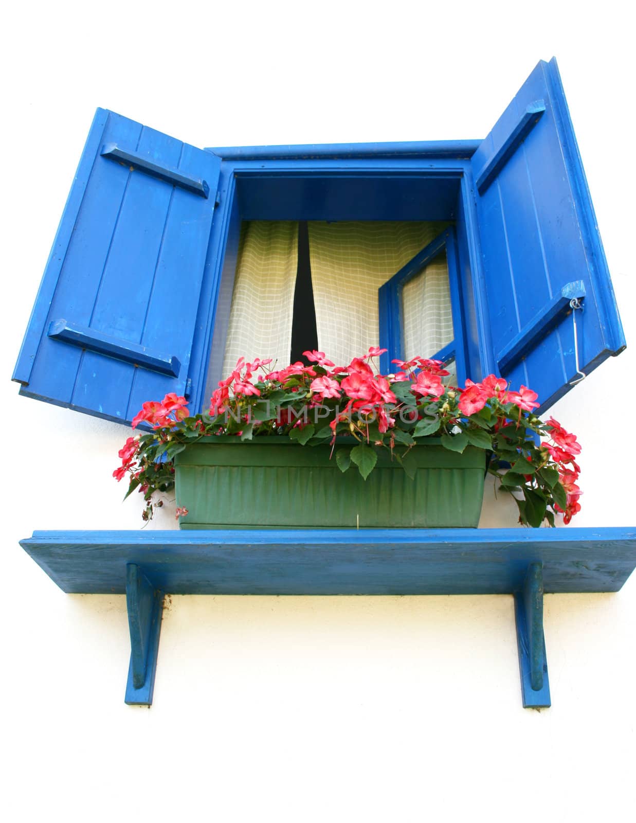 retro styled blue window