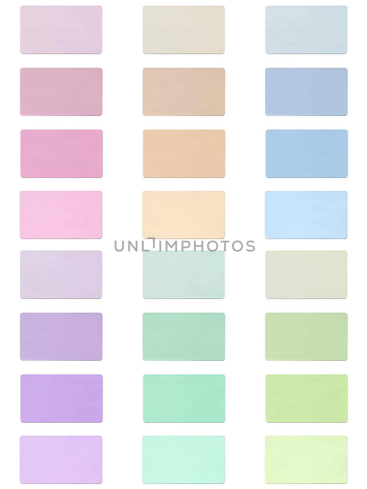 Colour fabric paint samples isolated over white