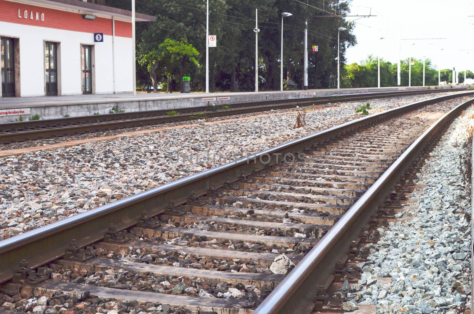 Railway or railroad tracks for train transportation