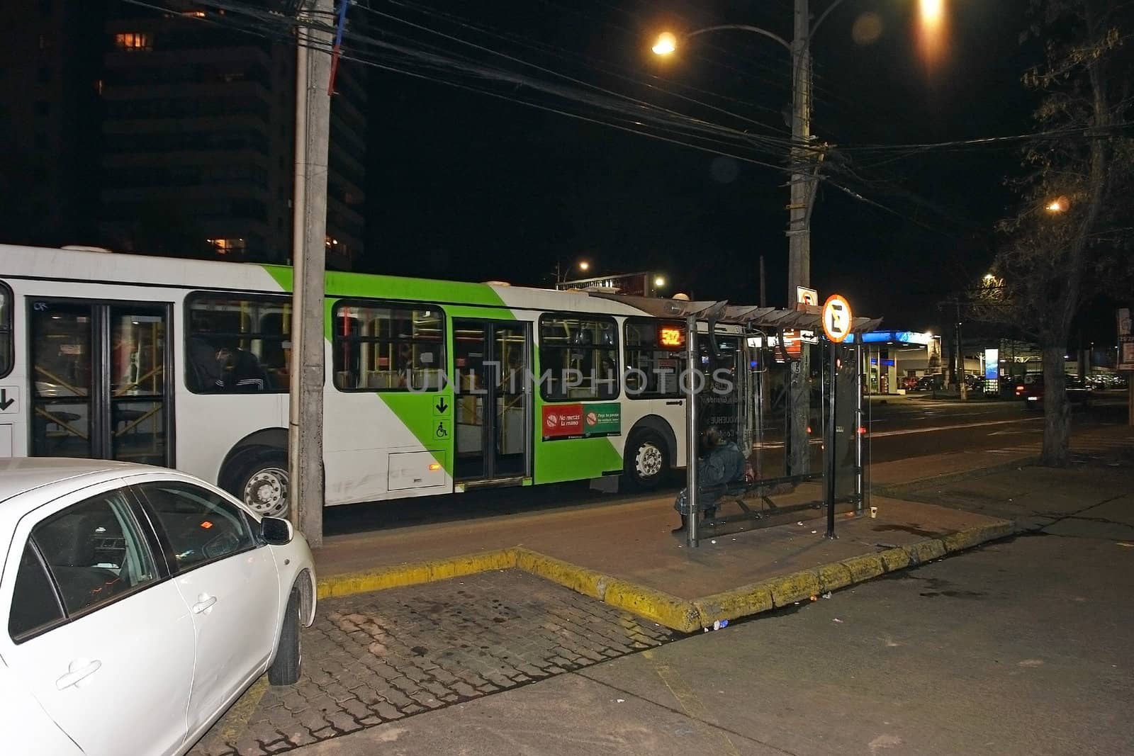City by night with his collective locomotion and his motion.