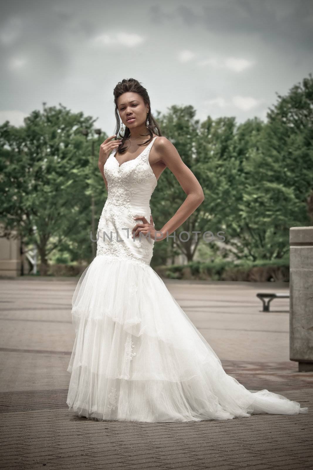 Great looking model in formal dress with special effects.