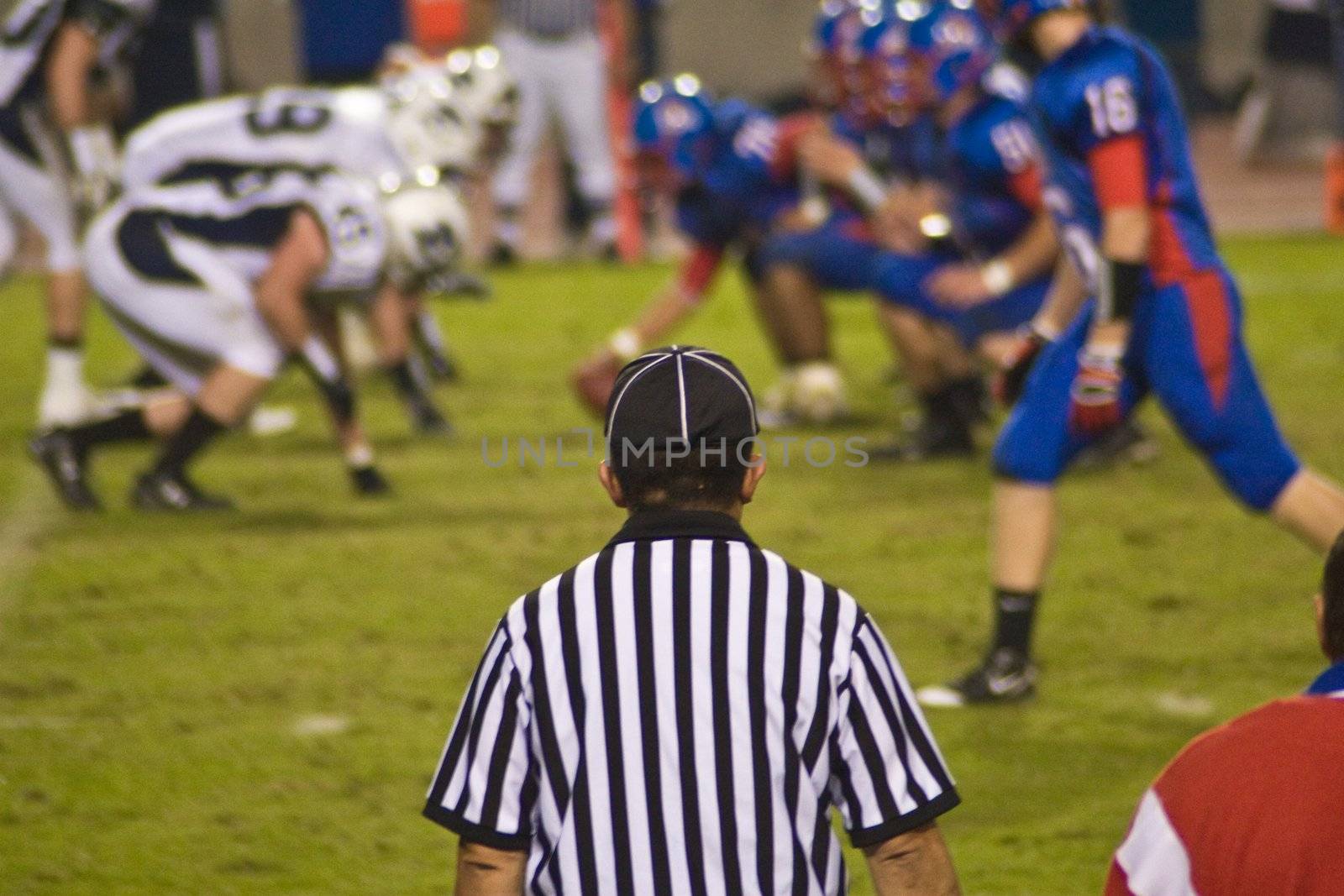 Football official watching game
