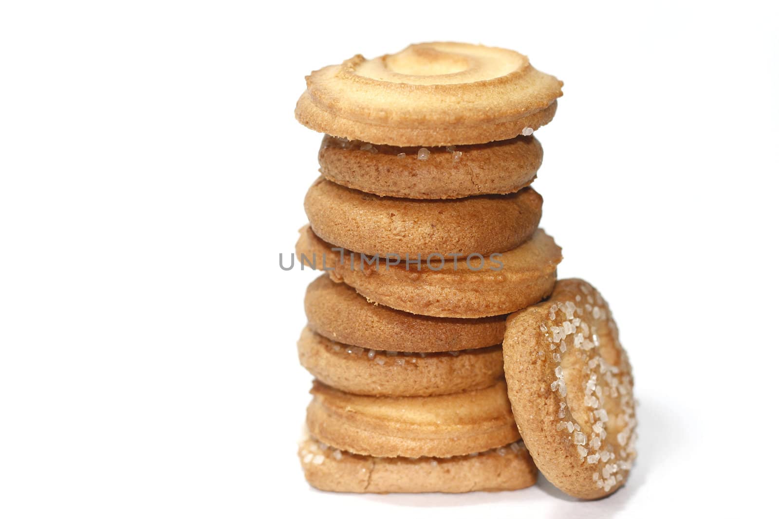 Stack of assorted Cookies isolated in  a white background 