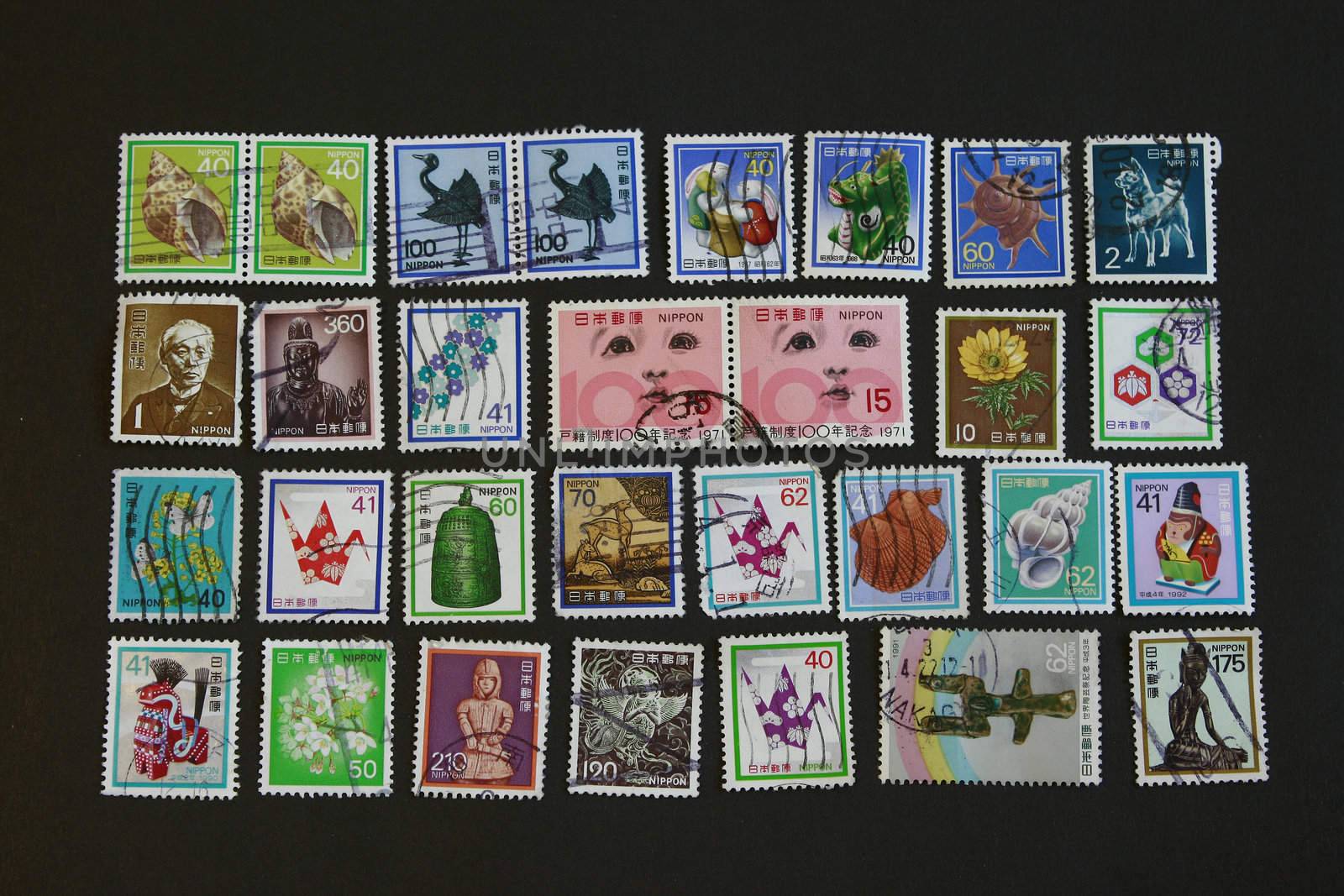 Japanese Vintage old Stamps rare collectibles series