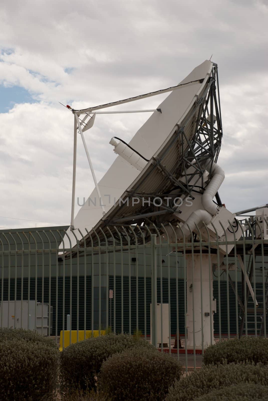 One Large Satellite Receiver Dish