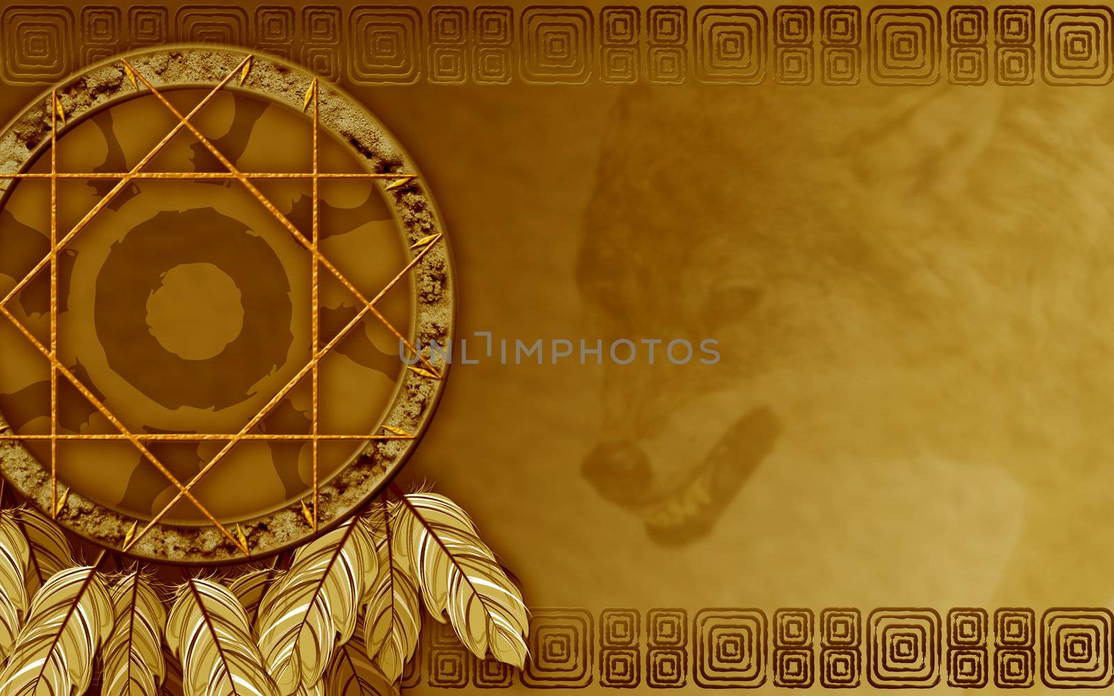 We see illustration of a Native American dreamcatcher