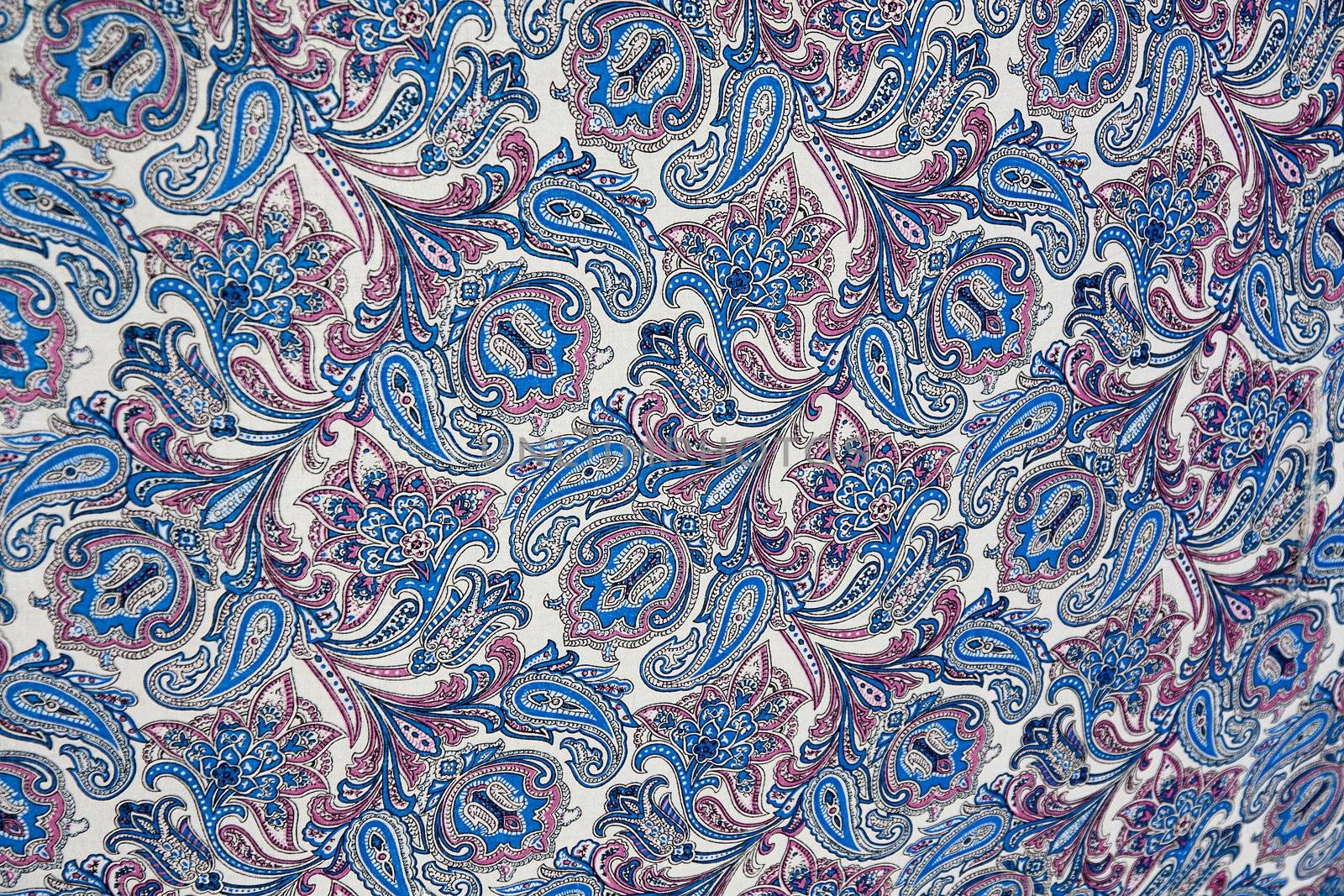 View of an old antique fabric texture design.