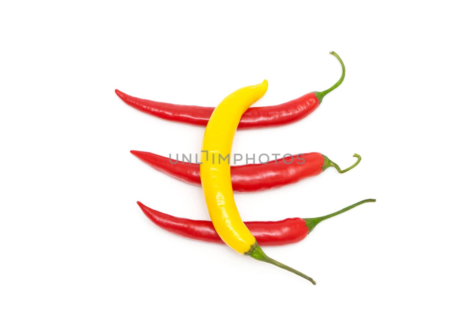 Four chili peppers by Olinkau