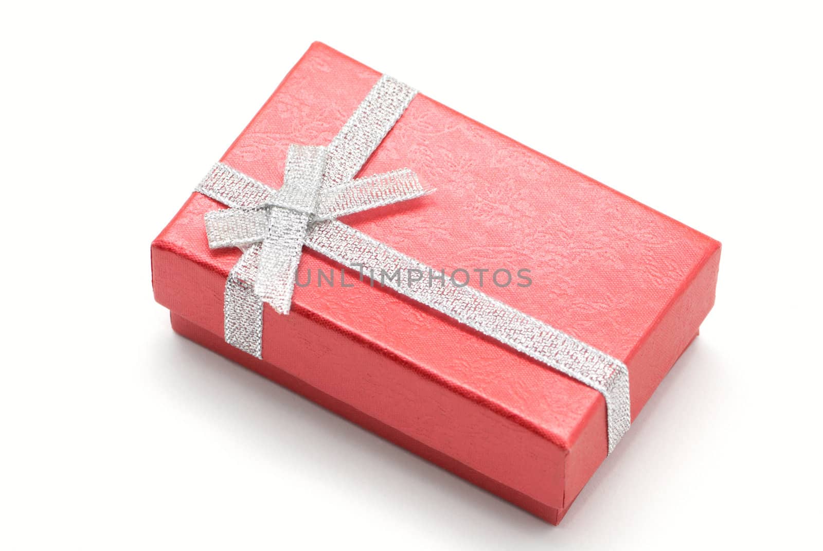 Rectegular red gift box with patterns