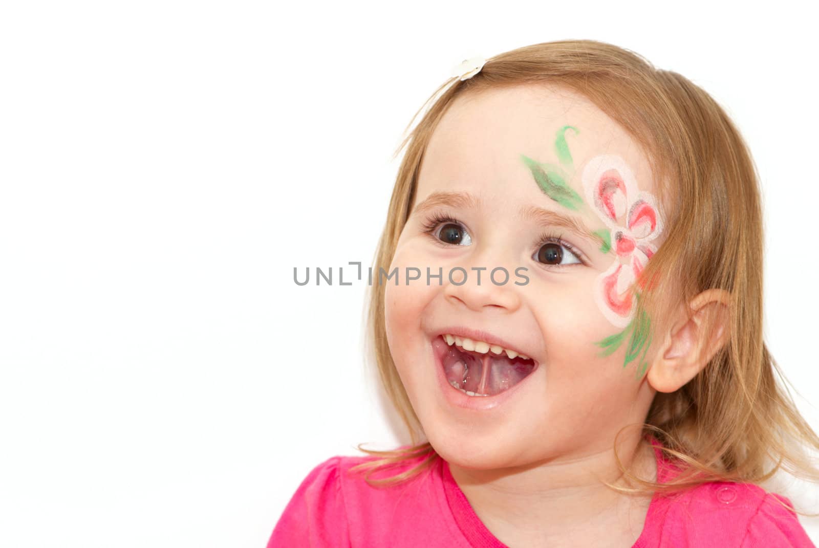 Happy smiling girl isolated on white