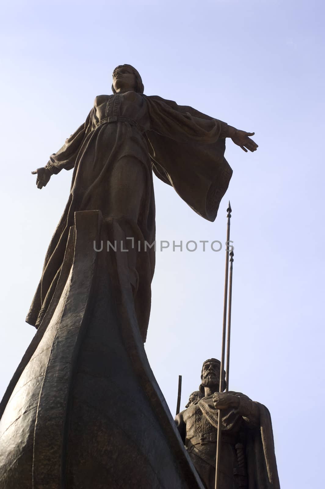 A famous monument of the mythical founders of Kiev on the Dnpro river