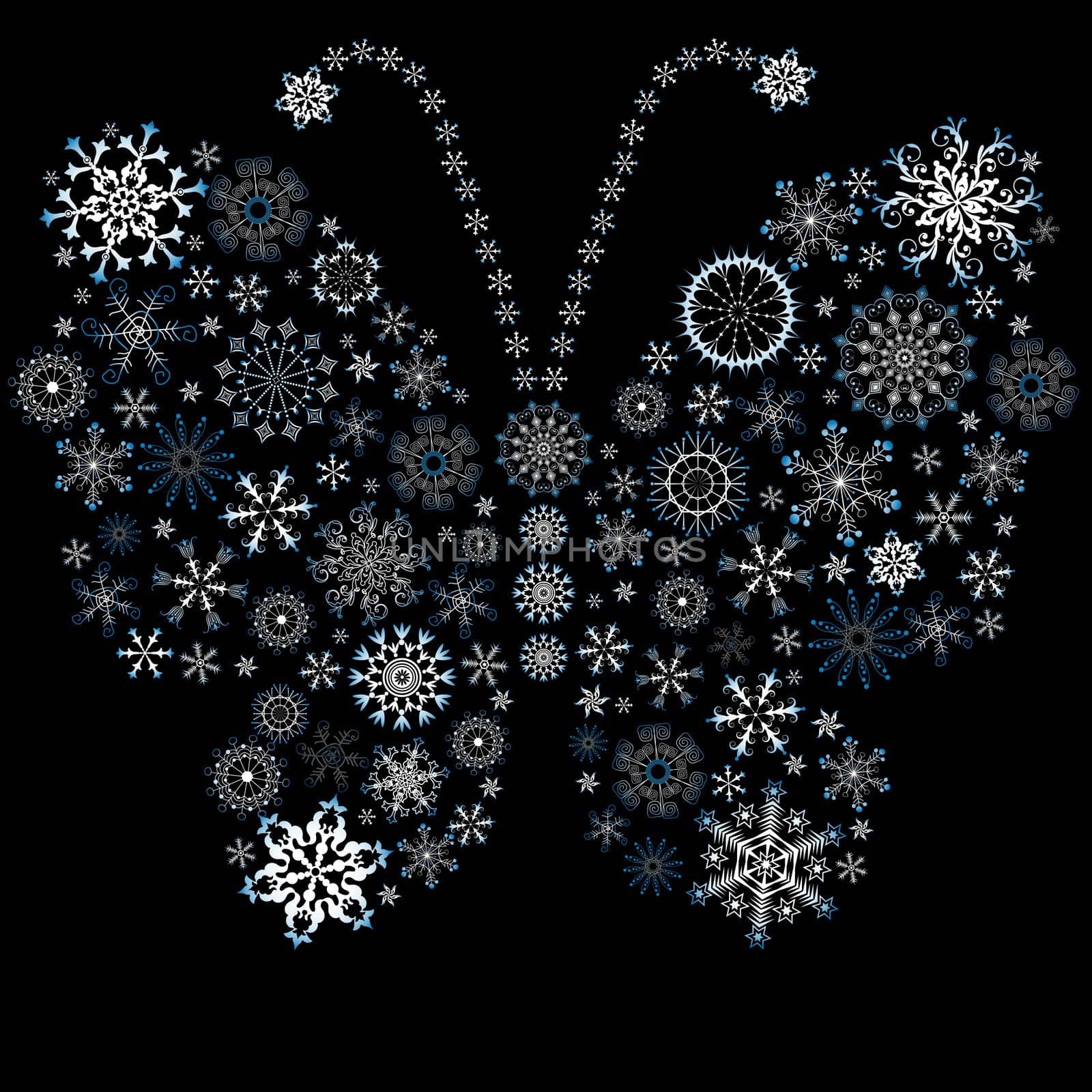 Christmas snowflake-butterfly by OlgaDrozd