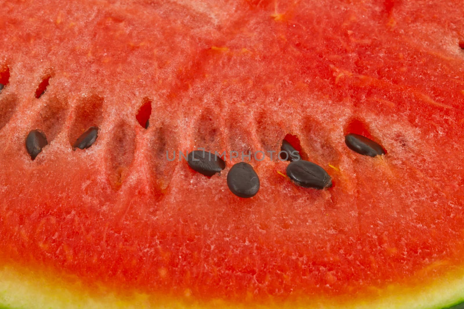 Close up of watermelon and seeds, isolated on white