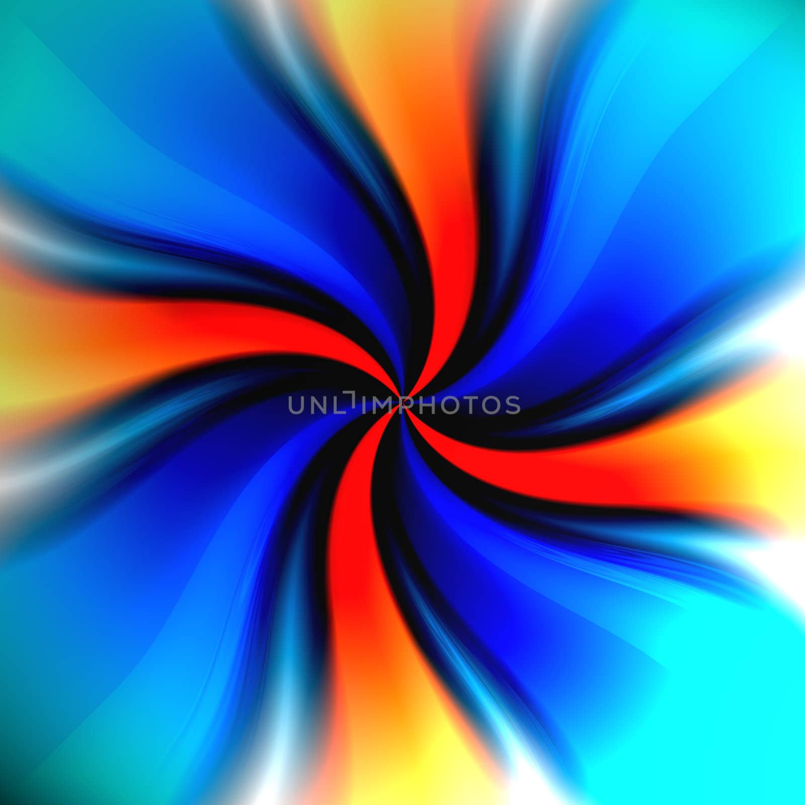 A colorful spiraling vortex background with a variety of colors.