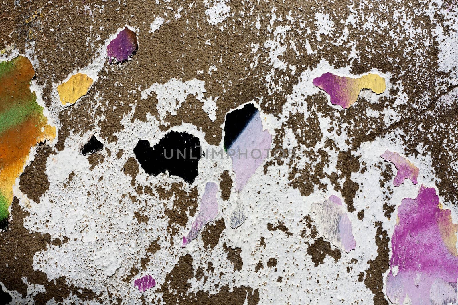 Close up view of a worn textured cement wall.