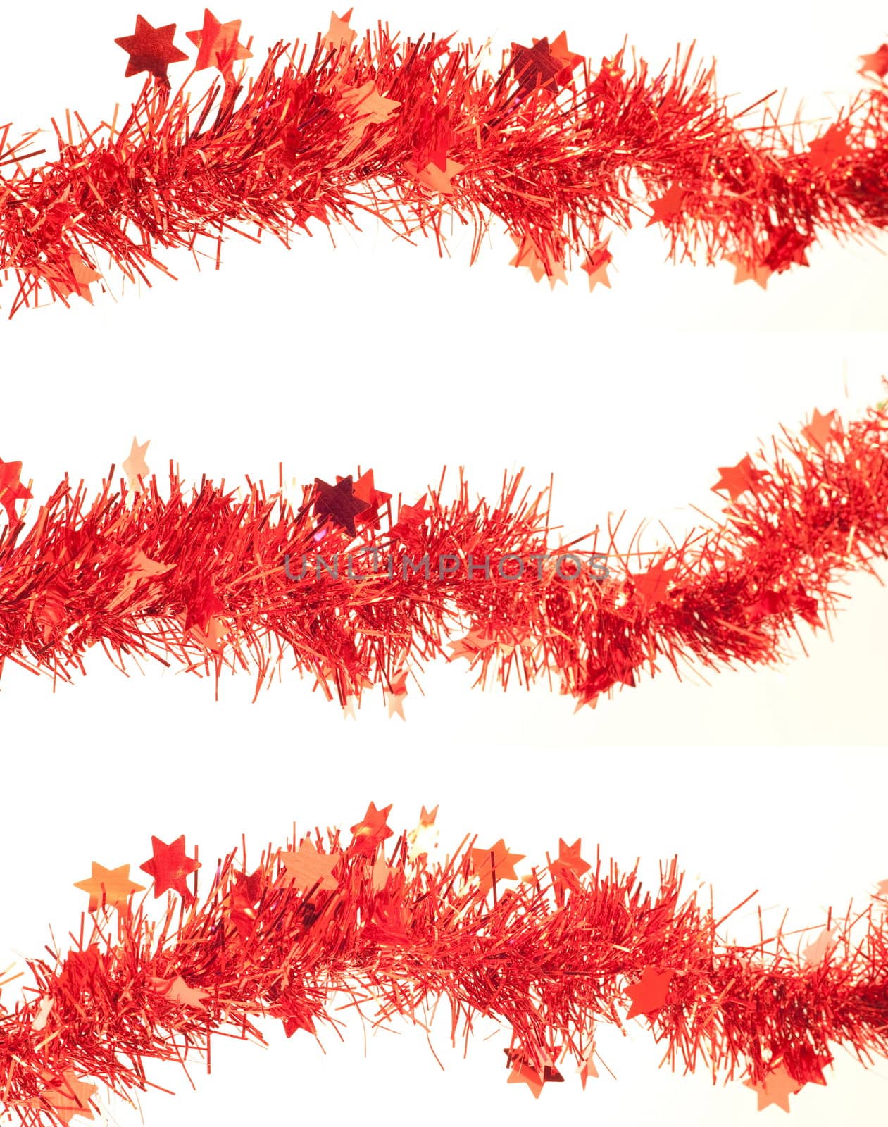 Happy holidays, red garlands over whithe background