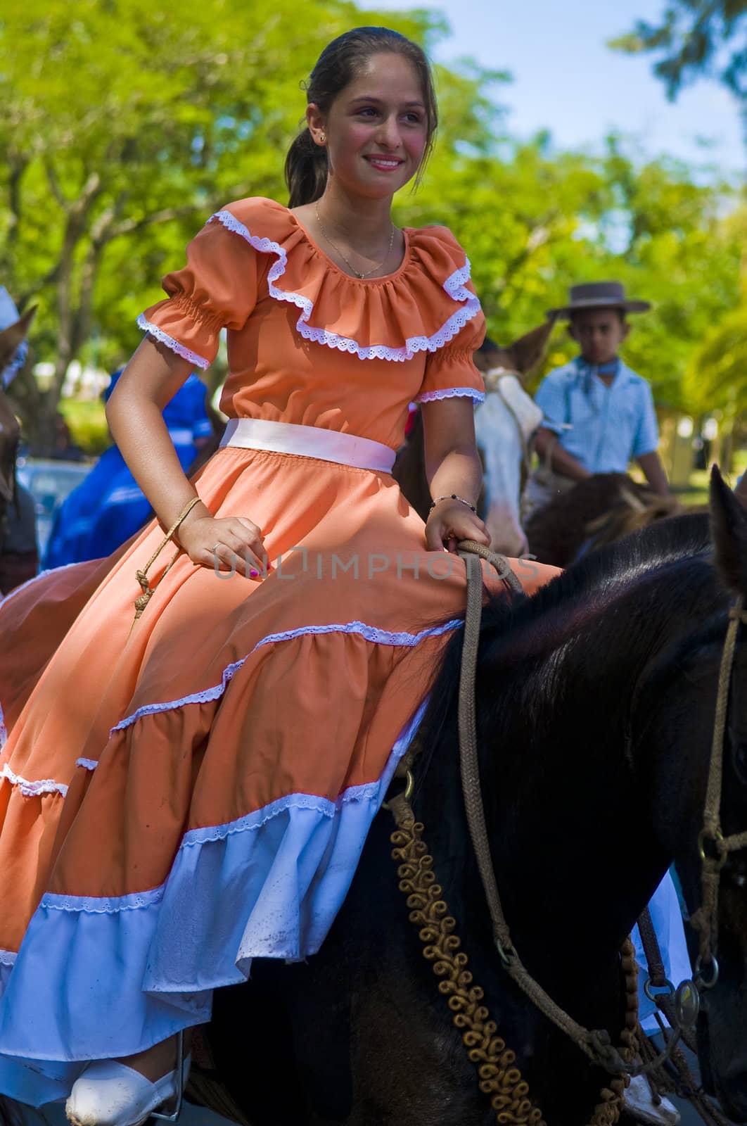 TACUAREMBO, URUGUAY - MAR 6 : Participant in the annual festival "Patria Gaucha" March 6, 2010 in Tacuarembo, Uruguay. It is one of the biggest festival in South America to celebrate gaucho culture