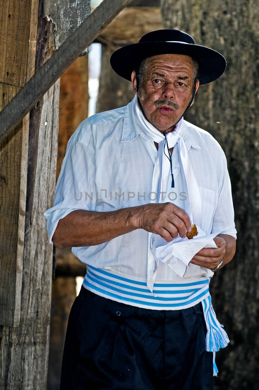 TACUAREMBO, URUGUAY - MAR 6 : Participant in the annual festival "Patria Gaucha" March 6, 2010 in Tacuarembo, Uruguay. It is one of the biggest festival in South America to celebrate gaucho culture