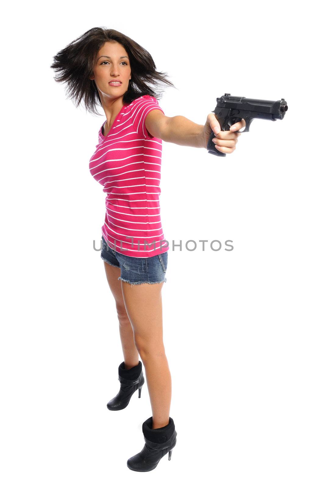 hiar flip gun girl by PDImages