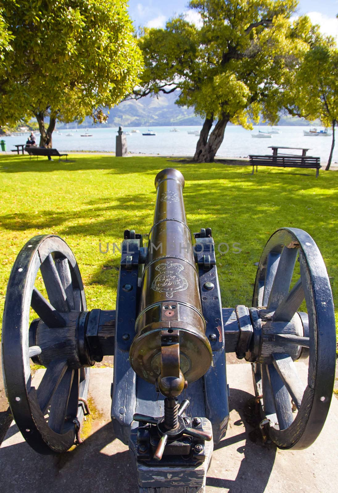 Cannon at Britomart Reserve, Akaroa, New Zealand.
