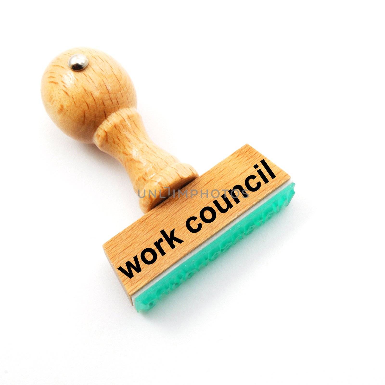 work council stamp in office ur bureau showing worker union concept