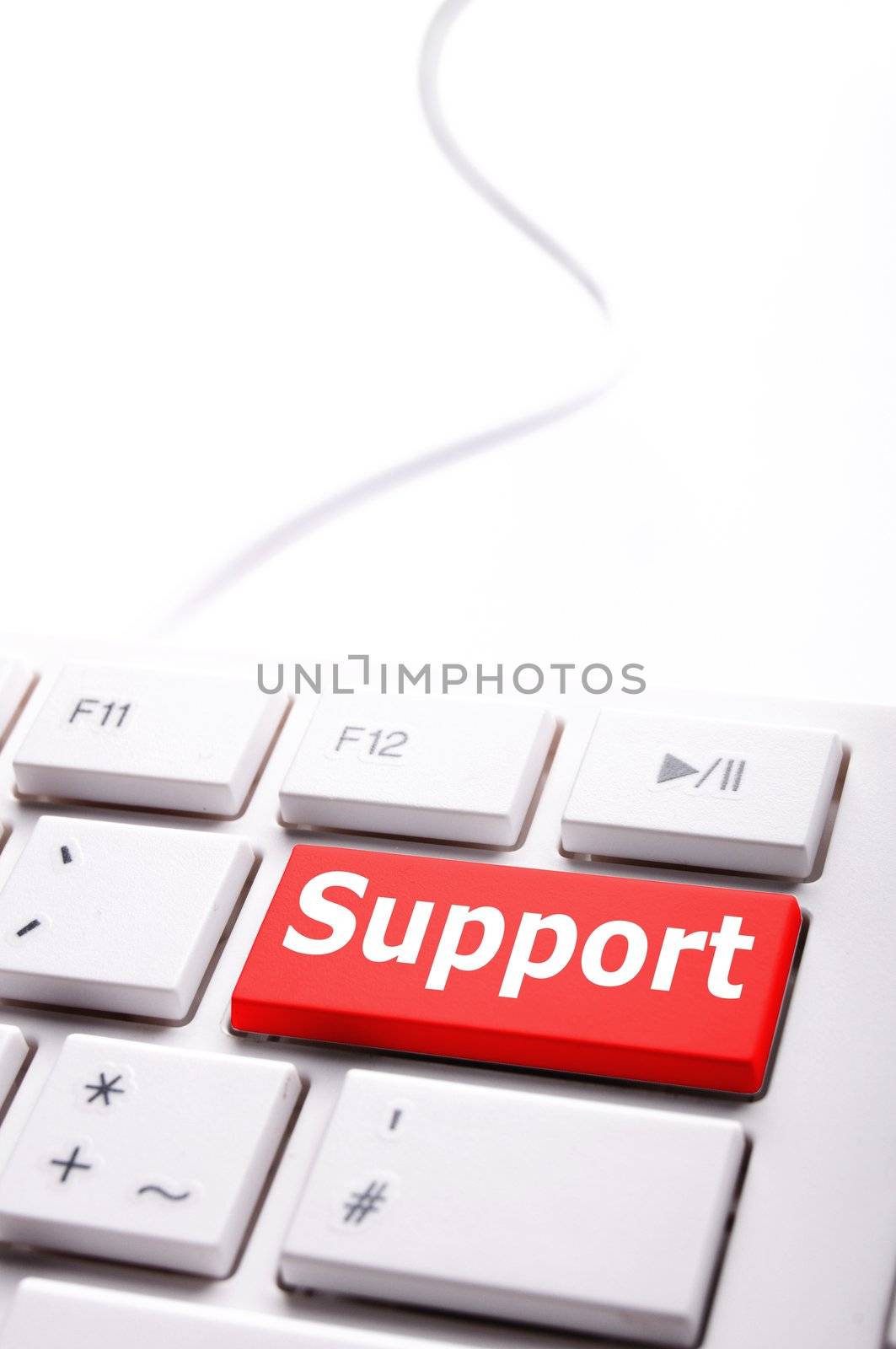 support key on keyboard showing contact us or service concept