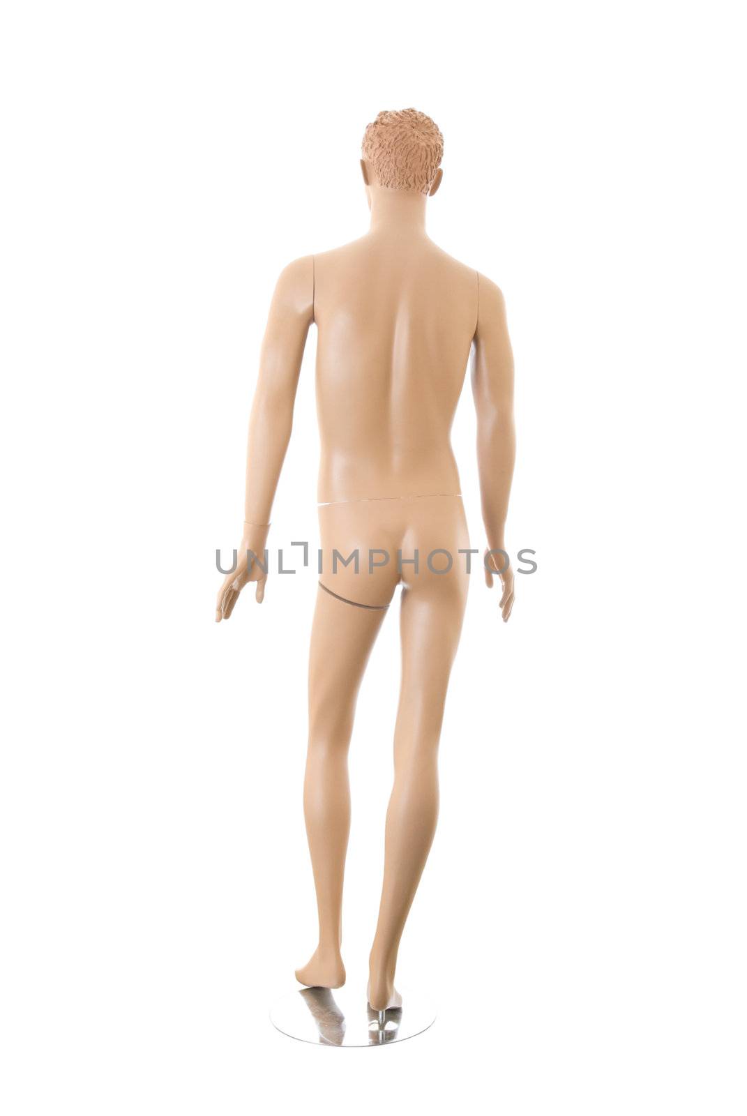 Detailed male mannequin. Isolated on white background