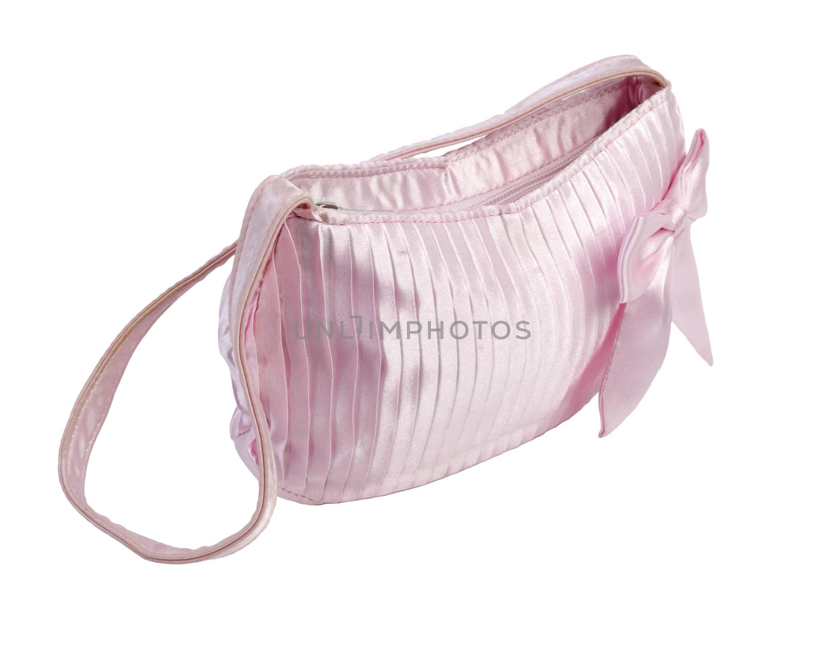 Pink female handbag. Isolated on white background