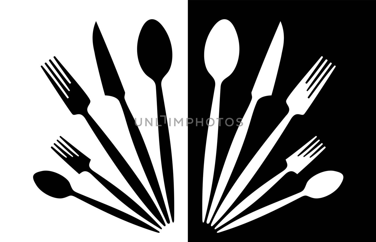 A set of tableware black and white