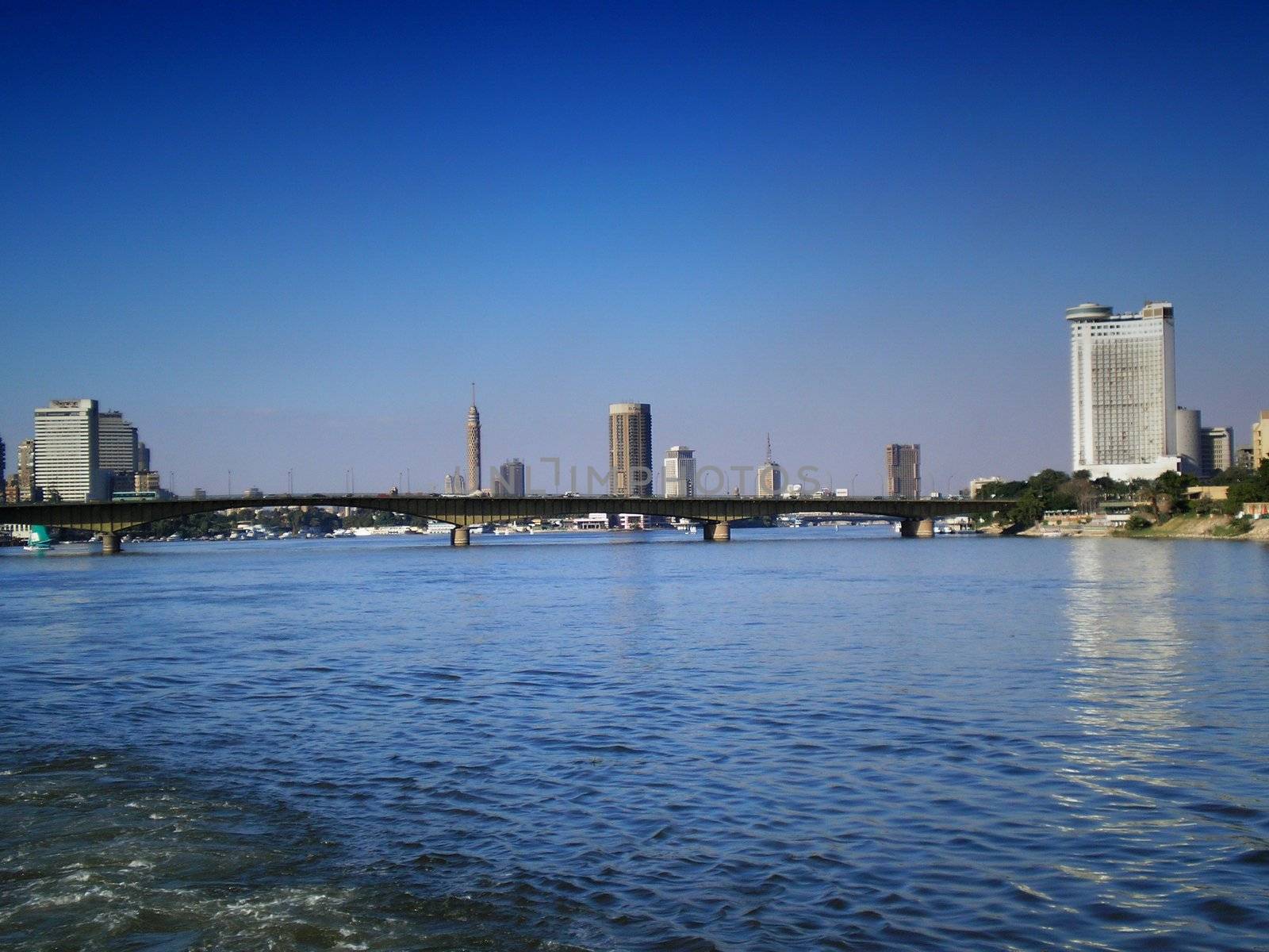 cairo skyline from river nile