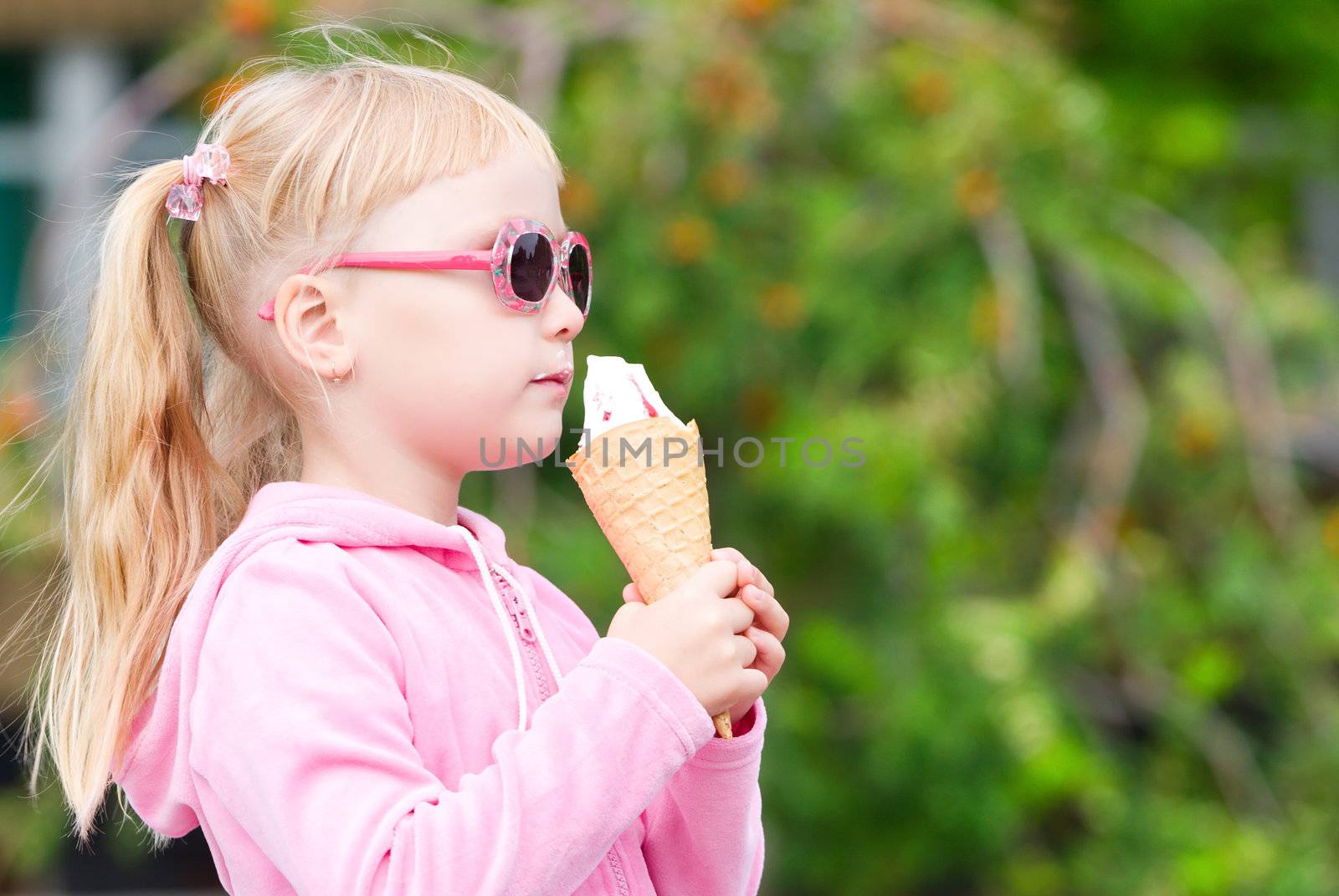 Little girl eating icecream Little girl eating icecream