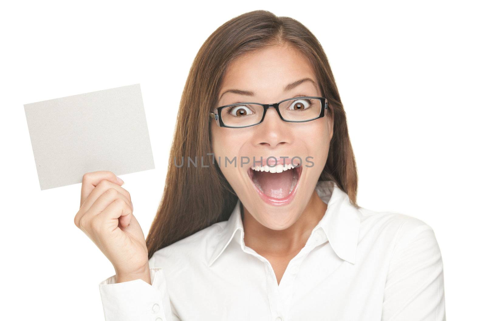 Blank sign woman excited by Maridav