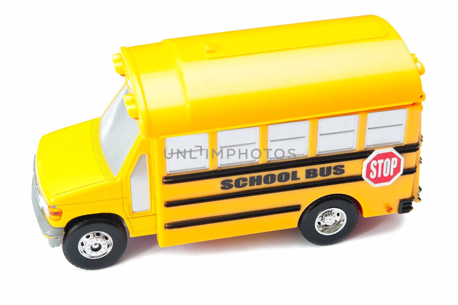 A school bus isolated on white