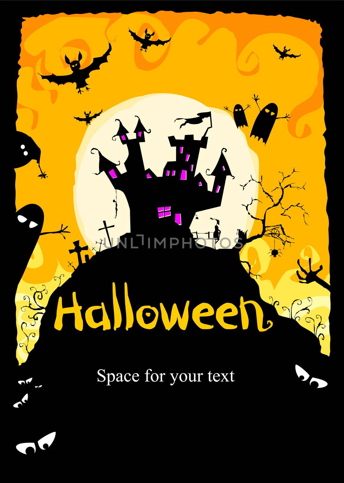 Vector illustration Halloween background for party invitation