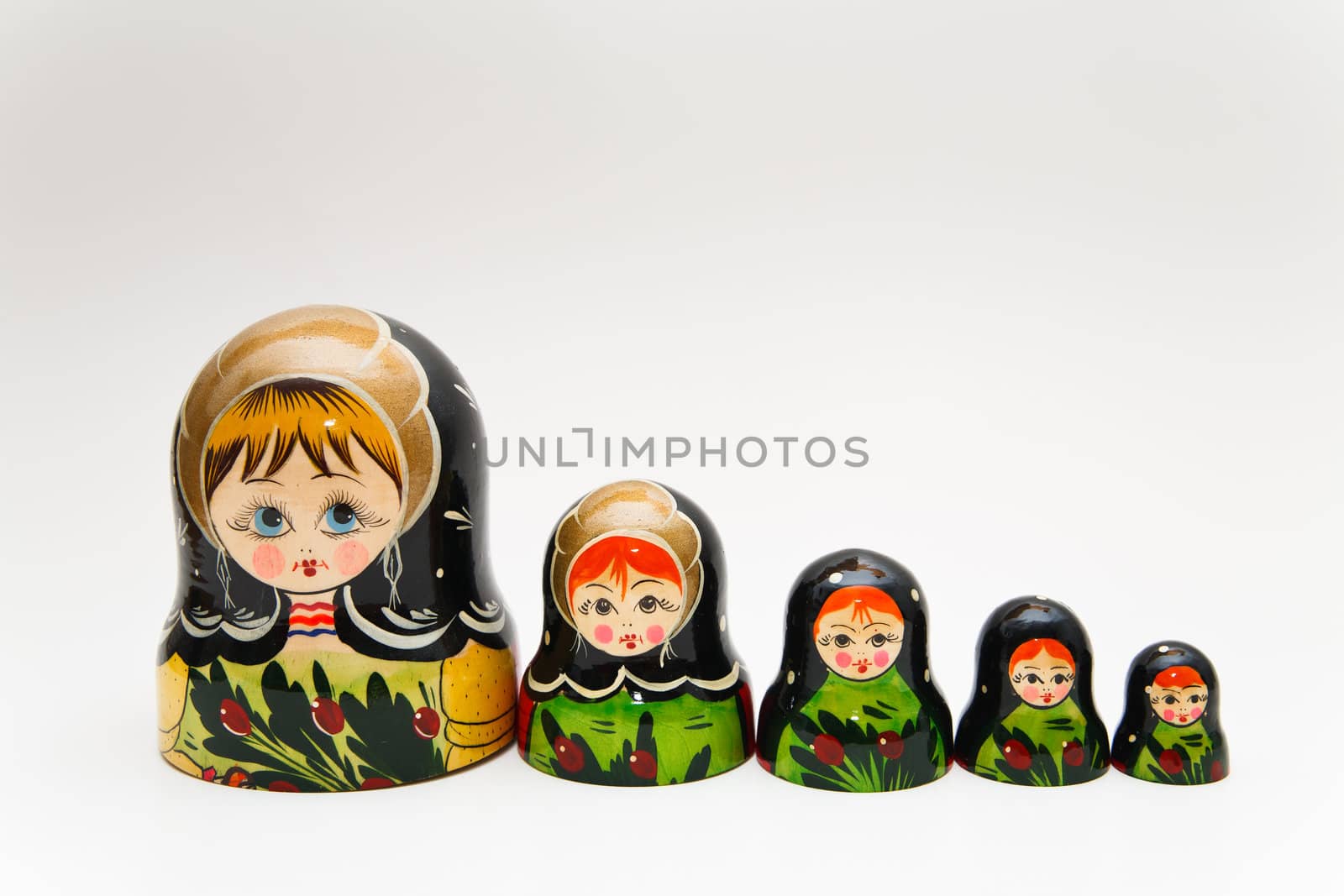 russian matryoshka doll on white background