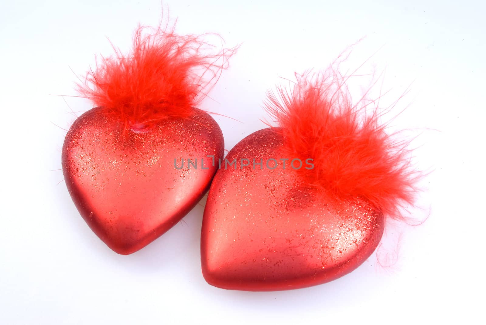 Decorations - two red hearts