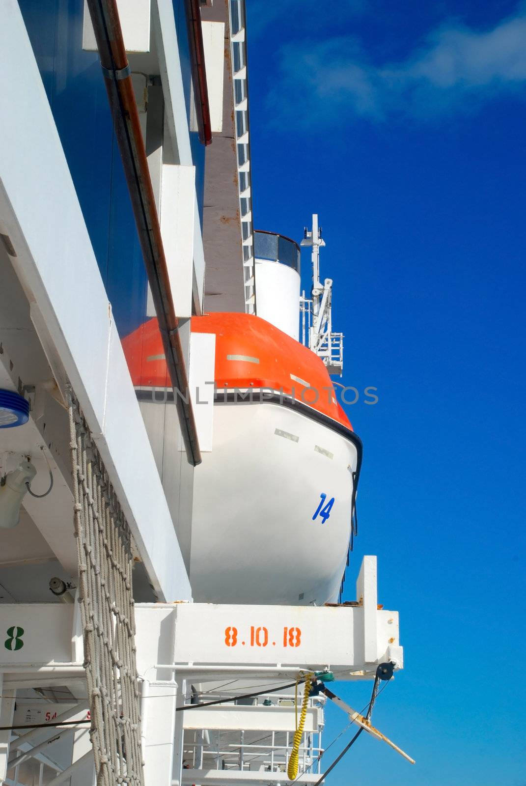 lifeboats on cruise ship by albln