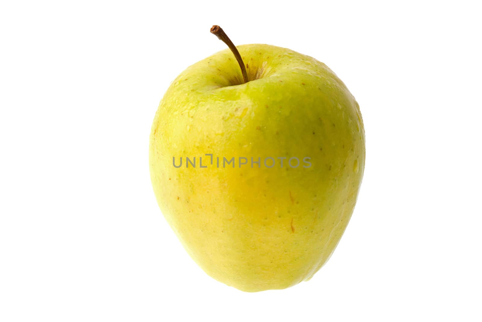 Green apple isolated on white background.
