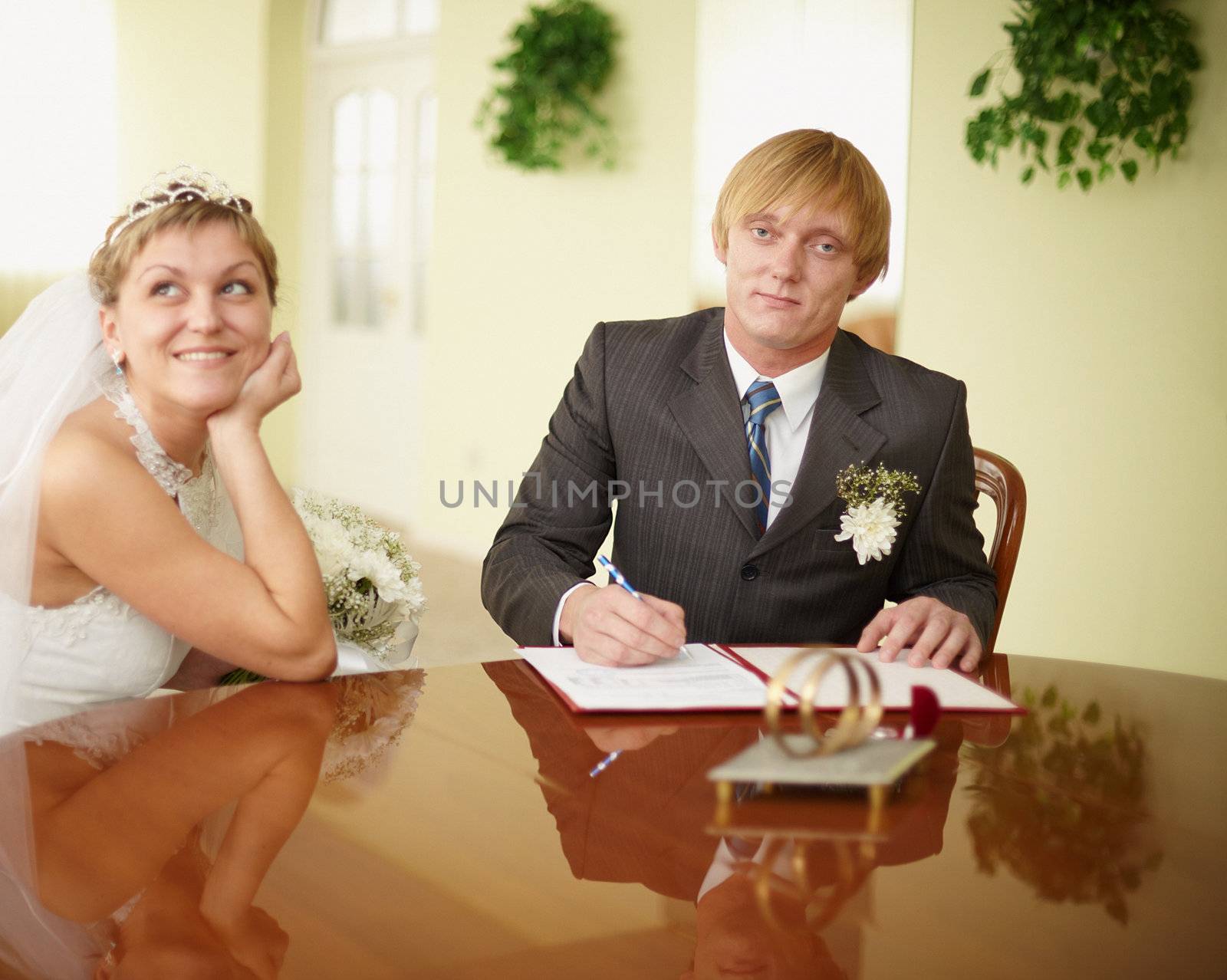 Registration of marriage in a festive atmosphere